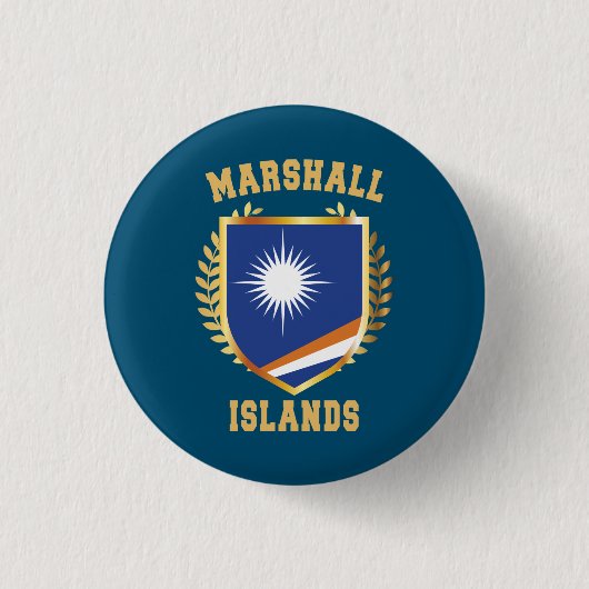 Marshall Islands Flag Shield Ronde Button 3,2 Cm (Voorkant)