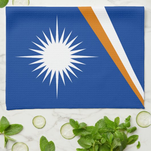 Marshall Islands Flag Theedoek (Gevouwen)