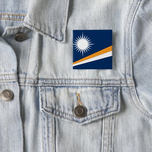 Marshall Islands Flag Vierkante Button 5,1 Cm (In situ)