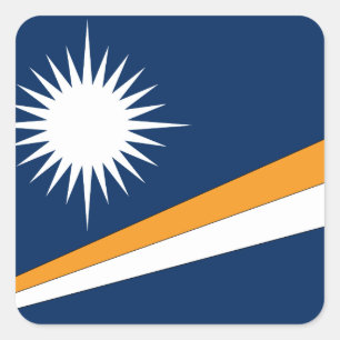 Marshall Islands Flag Vierkante Sticker