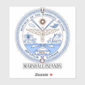 Marshall Islands National Seal Patriotic Sticker (Vel)