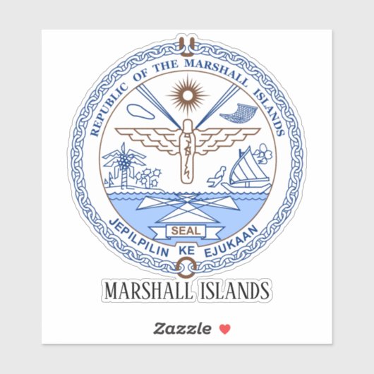 Marshall Islands National Seal Patriotic Sticker (Vel)