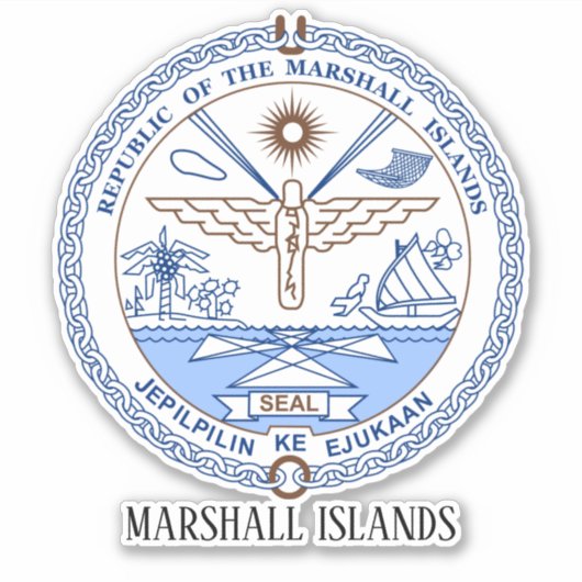Marshall Islands National Seal Patriotic Sticker (Voorkant)