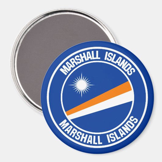 Marshall Islands Round Emblem Magneet (Voorkant / Achterkant)