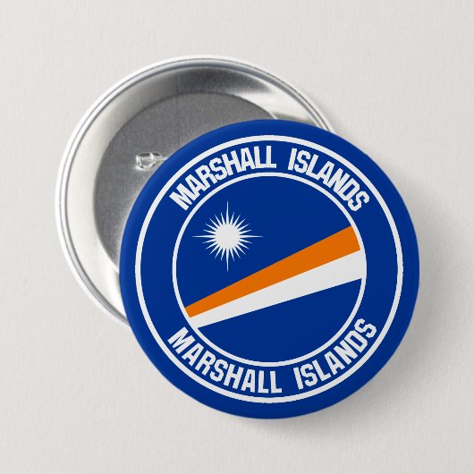 Marshall Islands Round Emblem Ronde Button 7,6 Cm (Voorkant /achterkant)