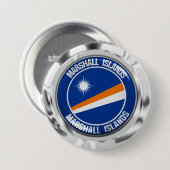 Marshall Islands Round Emblem Ronde Button 7,6 Cm (Voorkant /achterkant)