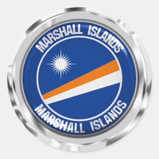 Marshall Islands Round Emblem Ronde Sticker (Voorkant)