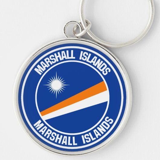 Marshall Islands Round Emblem Sleutelhanger (Voorkant)