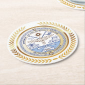 Marshall Islands Seal Ronde Kartonnen Onderzetter (Gebogen)