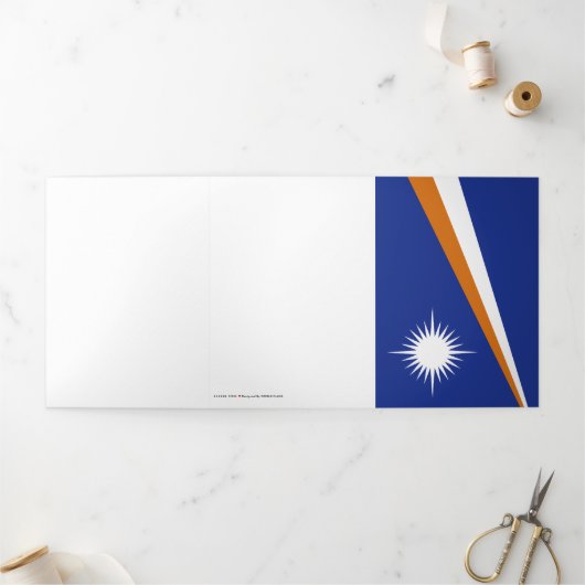 Marshall Islands vlag Drieluik Kaart (Buitenkant)