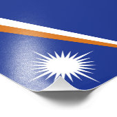 Marshall Islands vlag Foto Afdruk (Hoek)