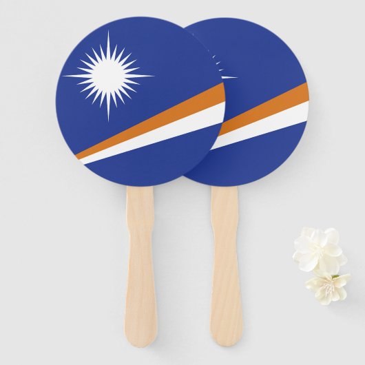 Marshall Islands vlag Handwaaier (Voorkant en achterkant)