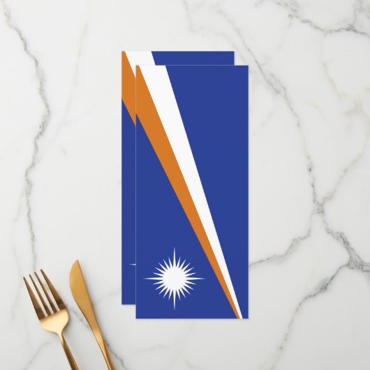 Marshall Islands vlag Menu (Voorkant / Achterkant in situ)