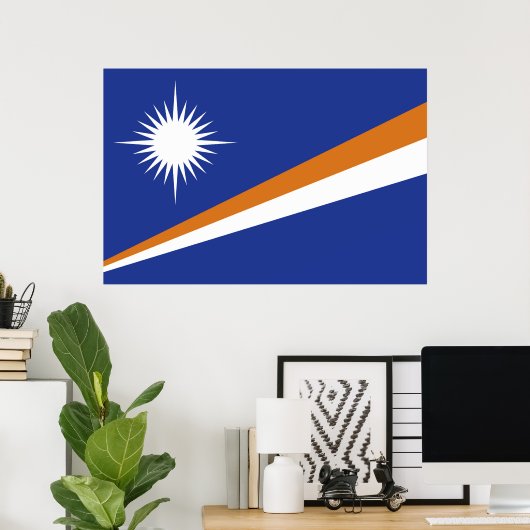 Marshall Islands vlag Poster (Thuiskantoor)