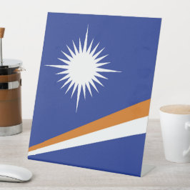 Marshall Islands vlag Reclamebord Met Voetstuk