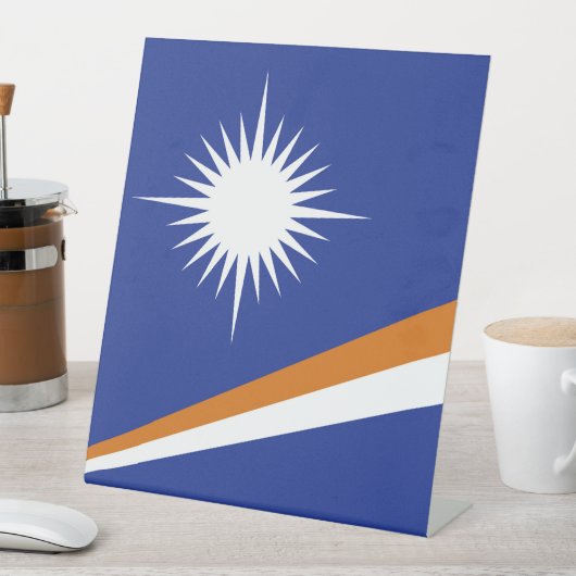 Marshall Islands vlag Reclamebord Met Voetstuk (Insitu)
