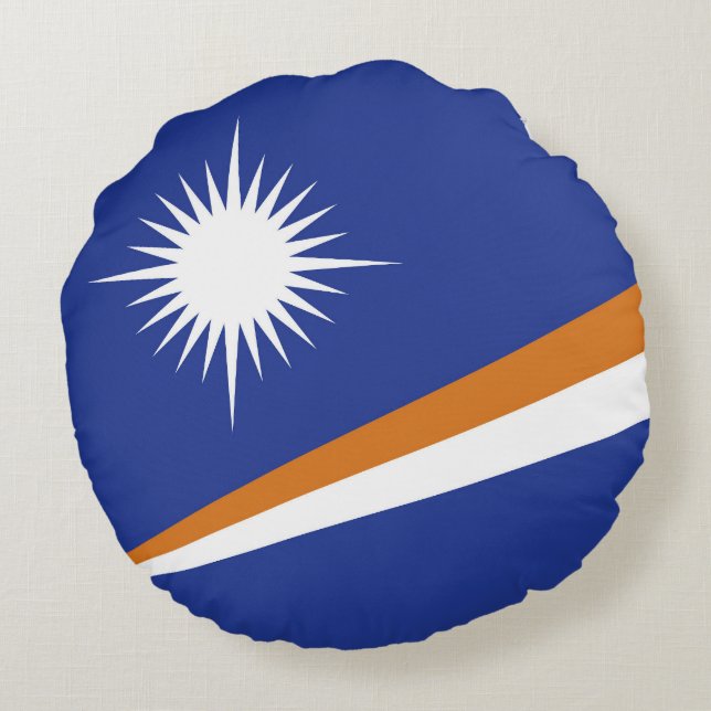 Marshall Islands vlag Rond Kussen (Achterkant)