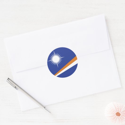 Marshall Islands vlag Ronde Sticker (Envelop)