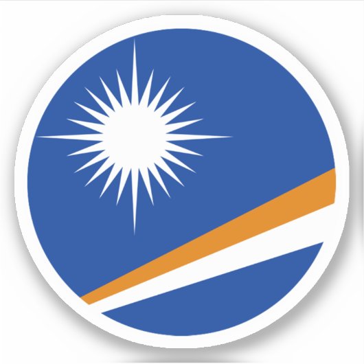 Marshall Islands Vlag Ronde Sticker (Voorkant)