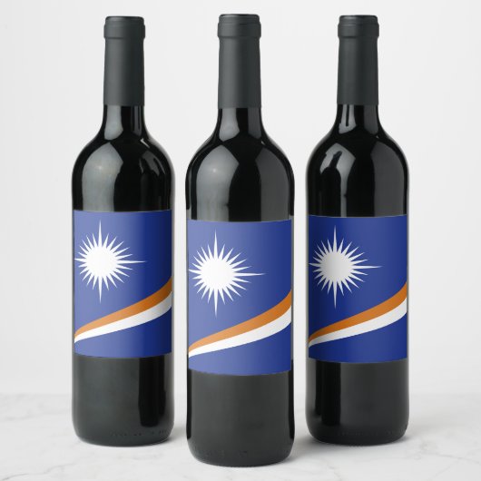 Marshall Islands vlag Wijn Etiket (Flessen)