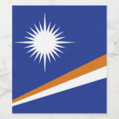Marshall Islands vlag Wijn Etiket (Enkel label)
