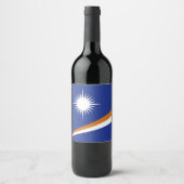 Marshall Islands vlag Wijn Etiket (Voorkant)