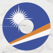 Marshall Islands vlag Wijnglaslabel (Voorkant)