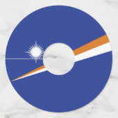 Marshall Islands vlag Wijnglaslabel (Achterkant)
