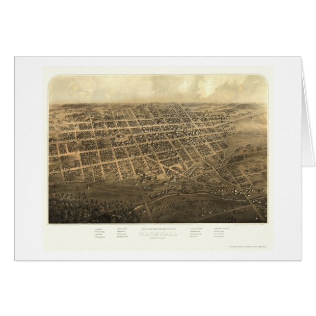 Marshall, MI Panorama Map - 1868 (Voorkant Horizontaal)