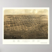 Marshall, MI Panorama Map - 1868 Poster (Voorkant)