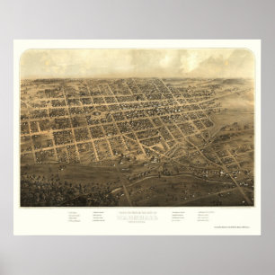 Marshall, MI Panorama Map - 1868 Poster