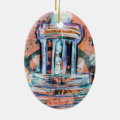 Marshall Michigan Brooks Memorial Fontein Toerist Keramisch Ornament (Achterkant)