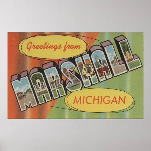 Marshall, Michigan - Grote letterscènes Poster (Voorkant)