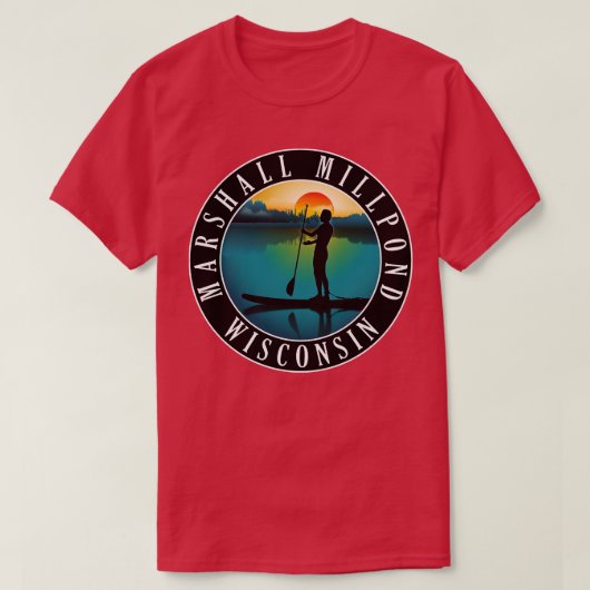 Marshall Millpond Wisconsin Paddleboarding T-shirt (Design voorkant)