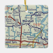 Marshall MO  kaart Keramisch Ornament (Voorkant)