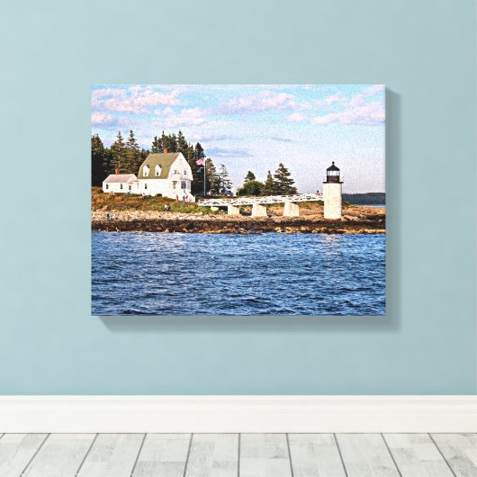 Marshall Point Lighthouse Maine Wrapped Canvas Afdruk (Insitu (Houten vloer))
