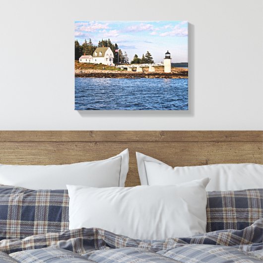 Marshall Point Lighthouse Maine Wrapped Canvas Afdruk (Insitu (Slaapkamer))