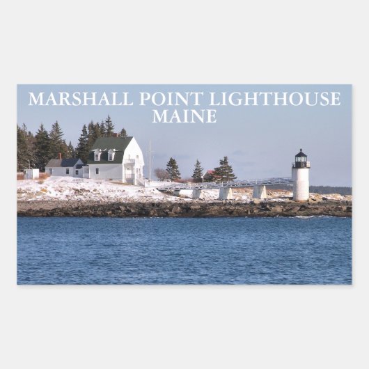 Marshall Point Lighthouse, Port Clyde Maine Rechthoekige Sticker (Voorkant)