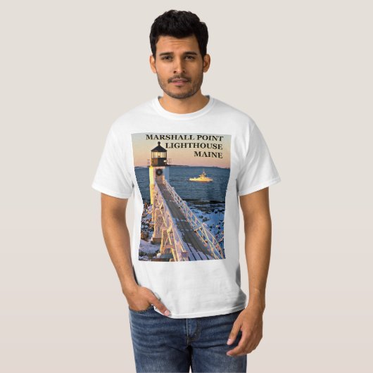 Marshall Point Lighthouse, Port Clyde Maine TShirt (Voorkant volledig)