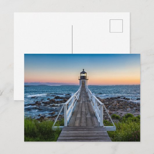 Marshall Point-vuurtoren op Sunset Briefkaart (Voorkant / Achterkant)