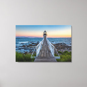Marshall Point-vuurtoren op Sunset Canvas Afdruk