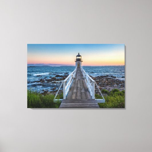 Marshall Point-vuurtoren op Sunset Canvas Afdruk (Voorkant)