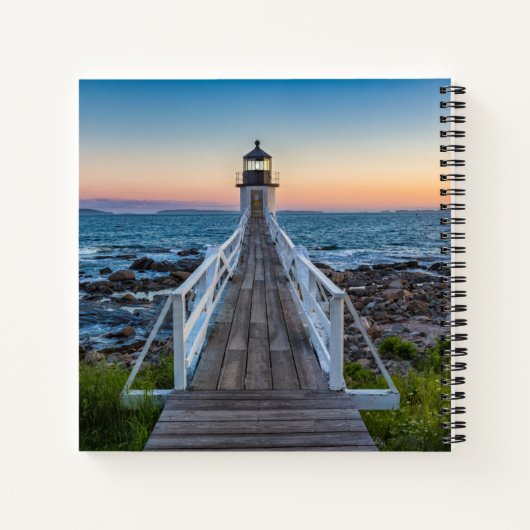 Marshall Point-vuurtoren op Sunset Notitieboek (Achterkant)