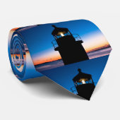 Marshall Point-vuurtoren op zonsondergang in Maine Stropdas (Opgerold)