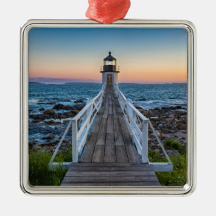 Marshall Point-vuurtoren op zonsondergang Metalen Ornament