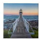 Marshall Point-vuurtoren op zonsondergang Tegeltje (Voorkant)