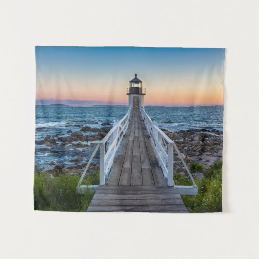 Marshall Point-vuurtoren op zonsondergang Wandkleed (Voorkant (horizontaal))