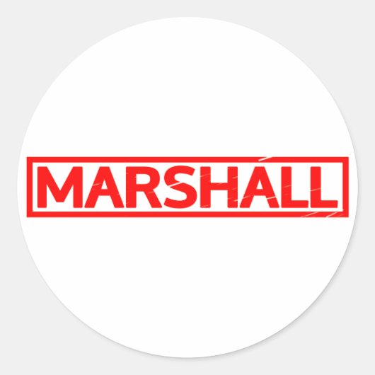 Marshall Stamp Ronde Sticker (Voorkant)