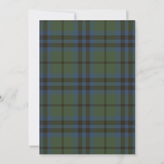 Marshall Tartan Wedding Invitation Kaart (Achterkant)