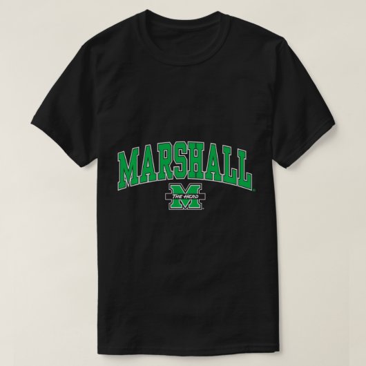 Marshall Thundering Herd Arch Over Black Long Slee T-shirt (Design voorkant)